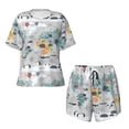thumbnail image 4 of Naloa The World Map with Cartoon Animals Women's Short-Sleeved Pajama Set, Loungewear, Summer pajamas, Breathable Cozy - 4X-Large, 4 of 9