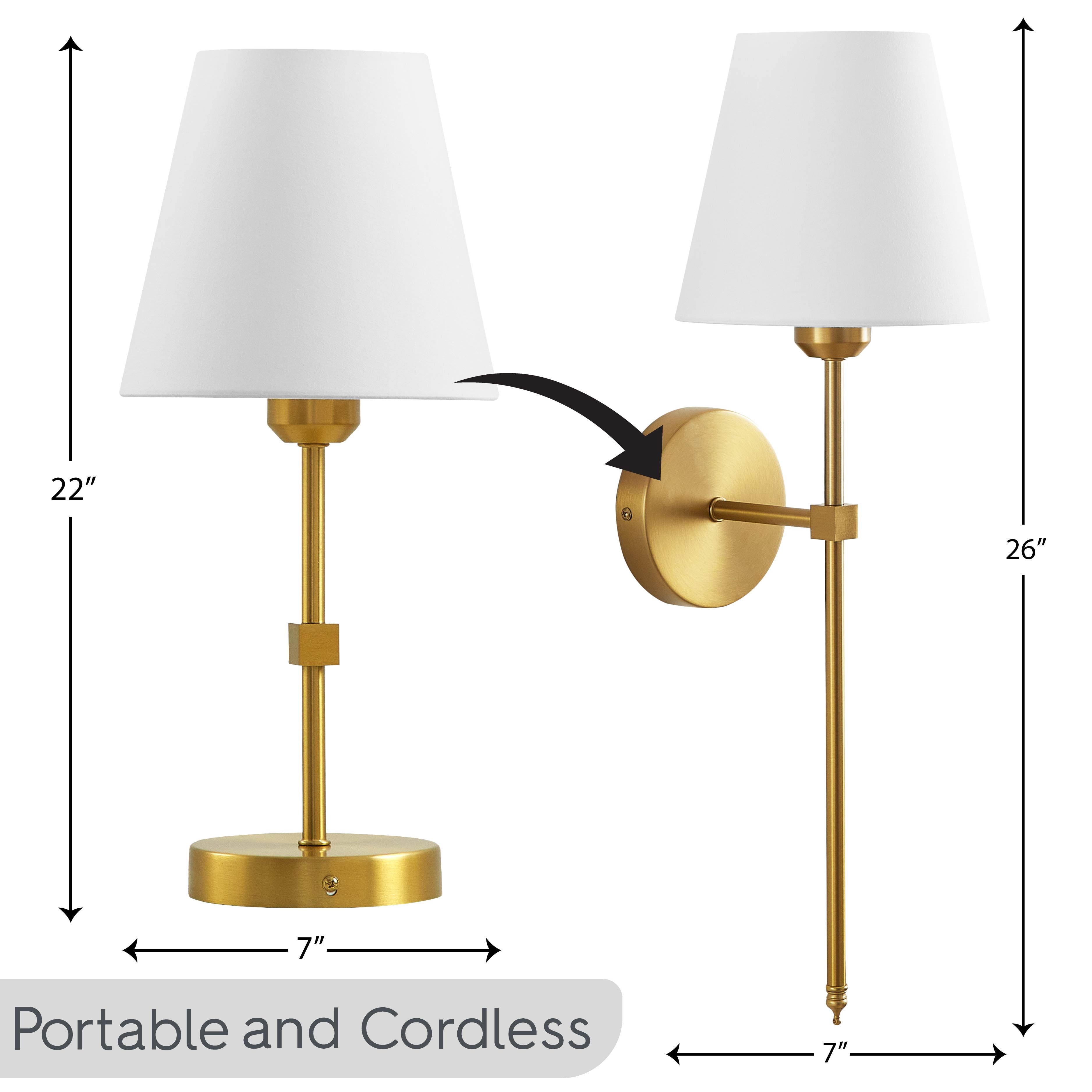 Better Homes & Gardens Contemporary Indoor 2-Pack Convertible LED Sconce Table Lamp, Gold