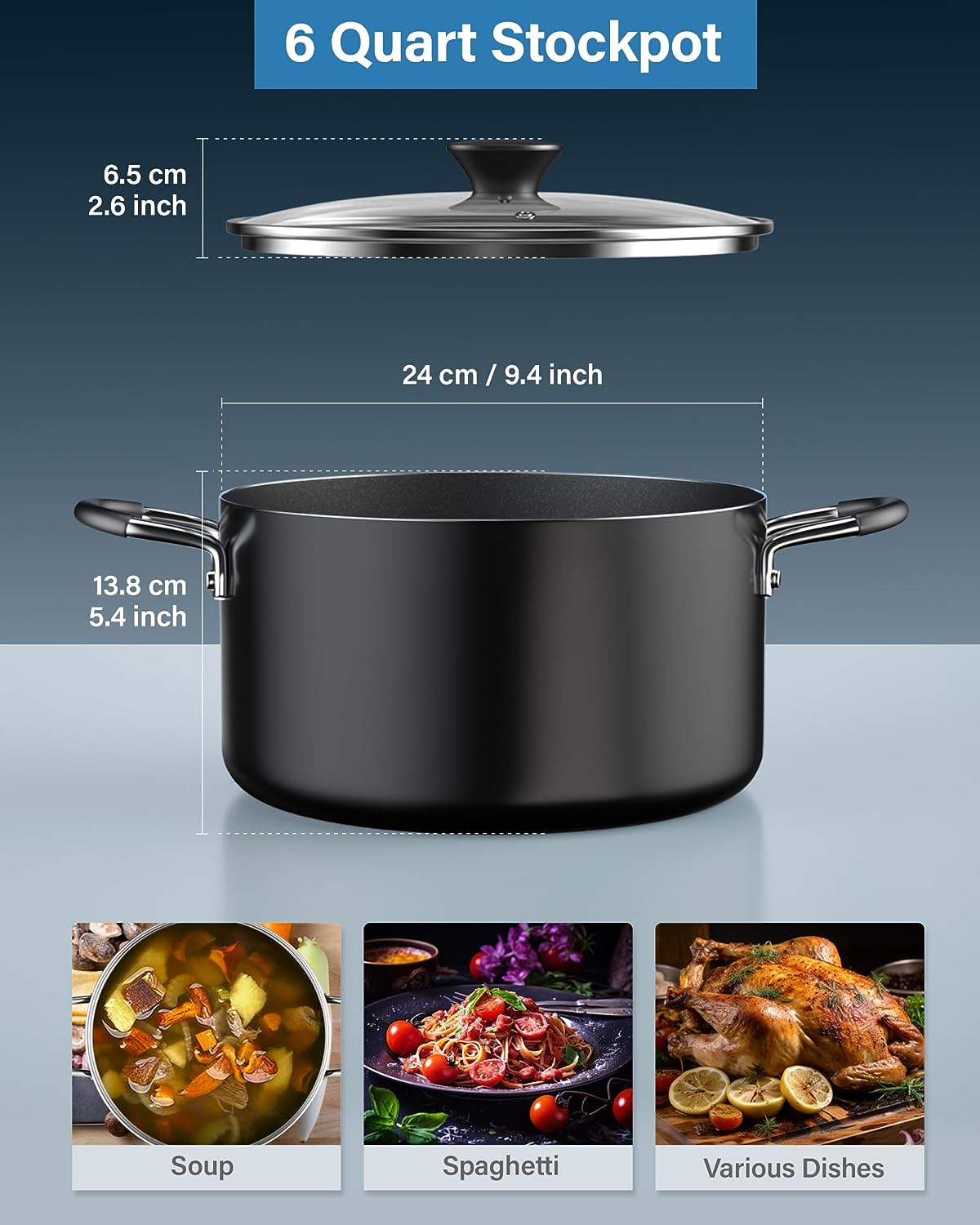 Cook N Home Professional 6-Quart Nonstick Stock Pot photo 8
