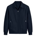 thumbnail image 2 of XUNKUSGA Men's Lightweight Jackets Classic Solid Color Collared Zip Up Jackets for Men Casual Long Sleeve Ribbed Cuff windbreaker jacket Golf Windproof Coat with Zipper Pockets Navy XL, 2 of 9