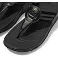 thumbnail image 3 of FitFlop Walkstar All Black Slip On Open Toe Strappy Stretchy Flat Slides Sandals (All Black, 8), 3 of 3