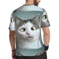 thumbnail image 2 of Wukai Funny Cat Print Men's Short-Sleeved Mesh T-Shirt,Quick-Dry Short Sleeve Workout T-Shirt-3X-Large, 2 of 8