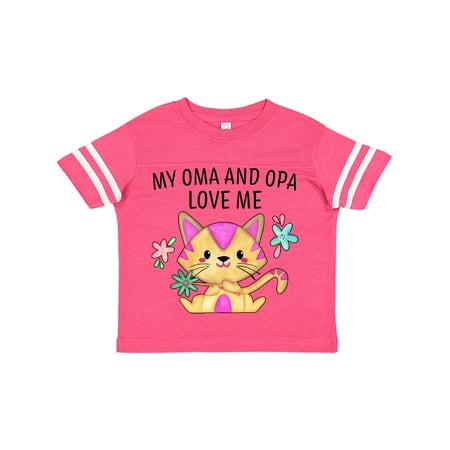 

Inktastic My Oma and Opa Love Me with Cute Kitten and Flowers Gift Toddler Boy or Toddler Girl T-Shirt