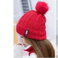 thumbnail image 3 of iHPH7 Hat and Scarf Set Skull Cap Warm Hat Winter Neck Warmer Knit Hat Scarf Snow Caps Red One Size, 3 of 4