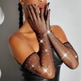 thumbnail image 3 of Visland 1 Paire de Manches de Bal pour Femmes Transparentes Résille Décor Strass Ultra Fines Performances Sans Doigts Mariée Accessoire Photo de Mariage Poignets de Bras, 3 of 8