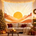 thumbnail image 3 of Golden Sun Over Rolling Terracotta Hills, Calming Minimalist for Home Decor Enthusiasts, Warm Earthy Landscape Art Decor Housewarming Gift Tapestry Wall Hanging for Bedroom and Living Room, 3 of 7