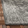 thumbnail image 3 of SAFAVIEH Courtyard Darin Botanical Indoor/Outdoor Runner Rug, Black/Ivory, 2'3" x 22', 3 of 8