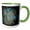 Green/White, variant on 3drose, Pretty Light Blue Art Deco Floral on a Grunge Brown Background, 11oz Mug