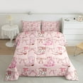 thumbnail image 2 of Homewish Pink Ribbon Bow Bedding Comforter Set,Rustic Cowgirl Boots Twin Comforter Sets,Pink Kawaii Bowtie Bedding Set For Girls,Breathable Home Decor Reversible,2-Piece, 2 of 8
