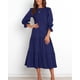thumbnail image 4 of Vestido BTFBM casual de manga larga para mujer, color caqui liso, 4 of 6