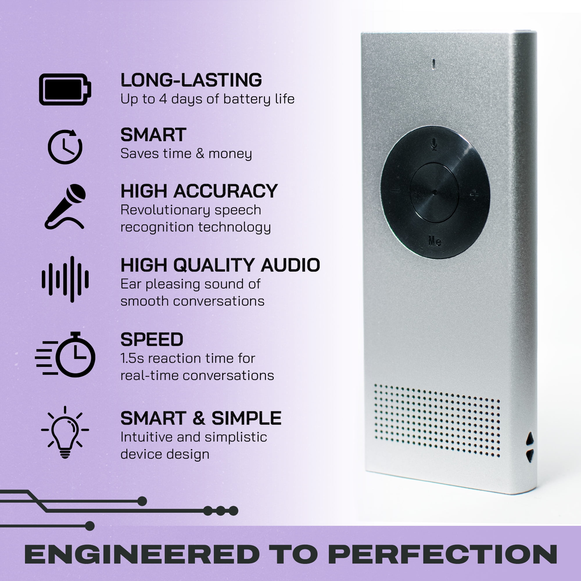 Enence Instant Language Translator. Portable Real-Time Translation