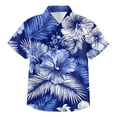 thumbnail image 5 of Ulanda Boy's Hawaiian Shirt Short Sleeve Casual Button Down Beach Aloha Shirt Kids Summer Luau Hawaii Shirts 1-13 Years (Blue, 11-12 Years), 5 of 7