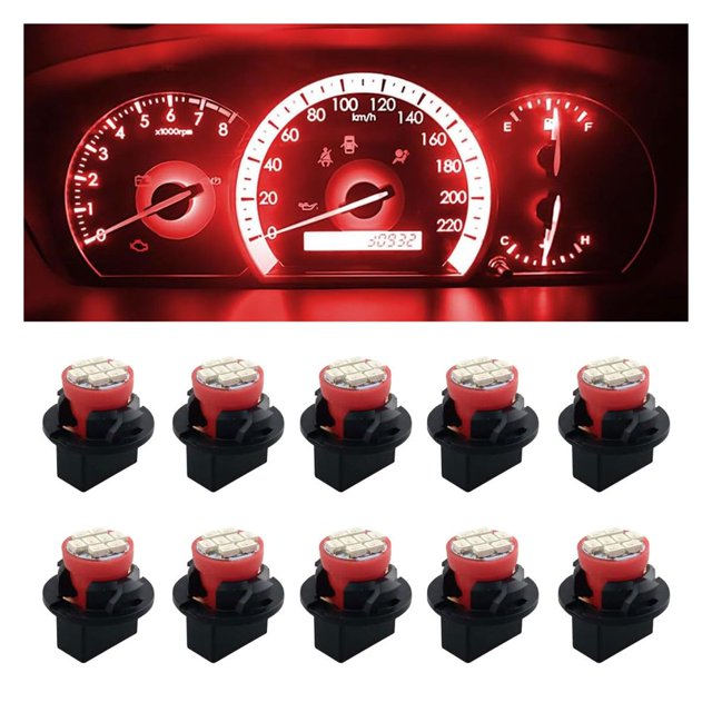 LEEYNEER 10PCS T10 194 168 Car Dash Instrument LED Light Bulbs with Twist Lock Socket Bright Panel Gauge Cluster Dashboard Light Bulbs Car Interior Replacement Bulbs for Map Dome Lights