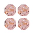 thumbnail image 2 of Kll Octagon Drink Coasters Set Of 4,Pu Leather Absorbent Coasters Set Decorative Coffee Cup Coasters Housewarming Gift For Home Decor-Beautiful Fox, 2 of 9