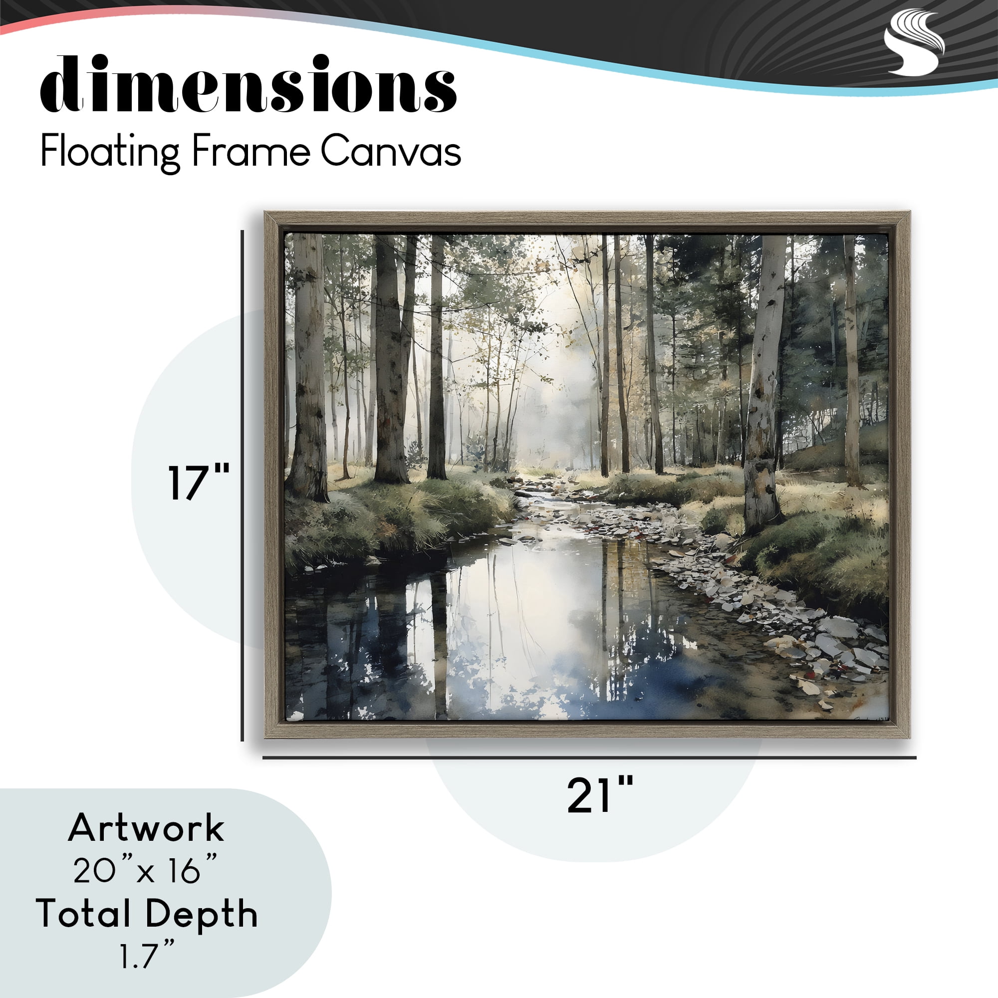 Stupell Industries Woodland Wonder Creek Brown Framed Floater Canvas Wall Art, design by Franklyn Gregory
