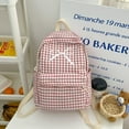 thumbnail image 3 of Women's Compact Cute Trendy Plaid Backpack Y2k Only Kawaii Bow Plaid Daypack Laptop Bag, 3 of 7