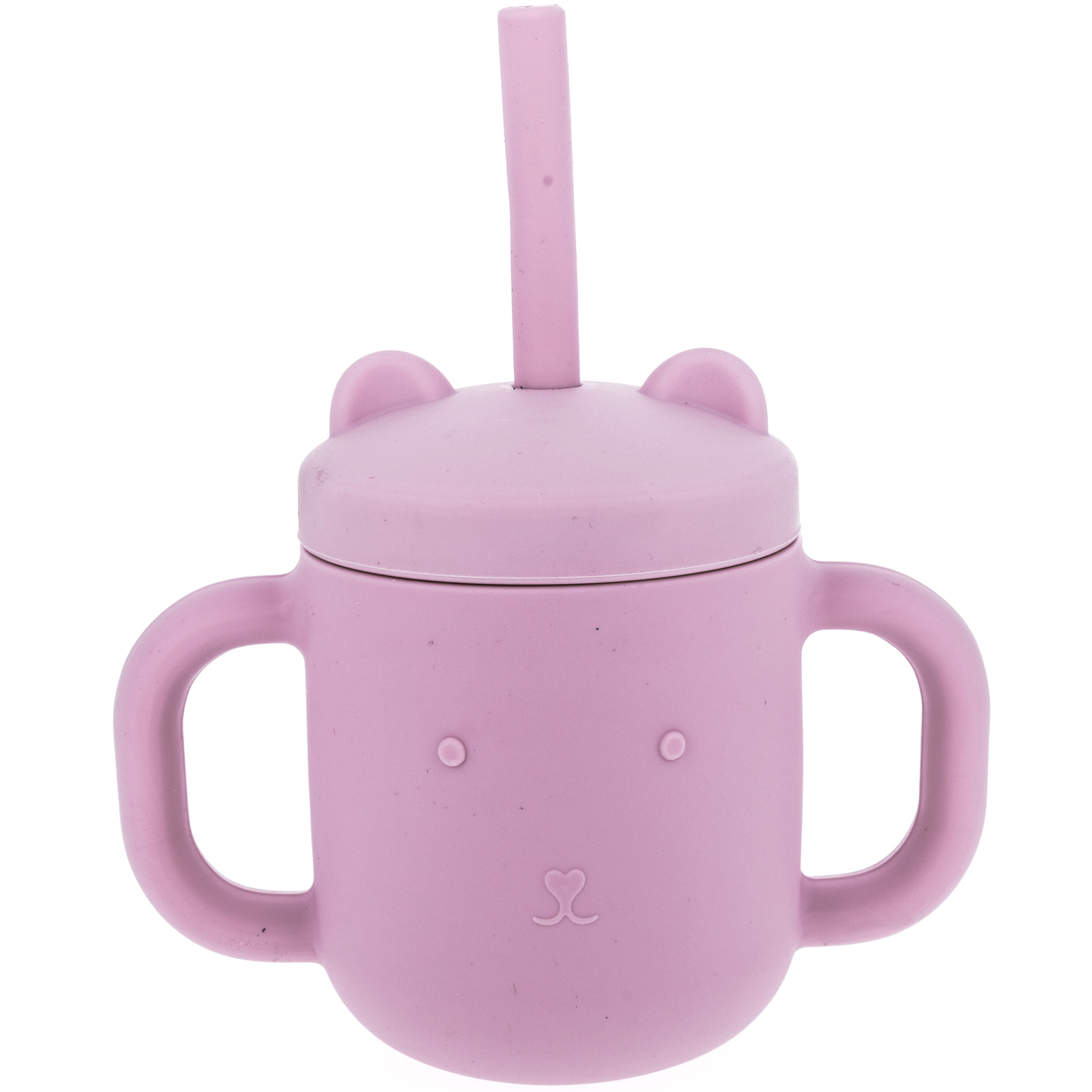 Beille 2pc Lavendar Food Grade Silicone Sippy Cup and Straw Teething Toys Set Baby Feeding Essentials Ages One and Up