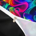 thumbnail image 3 of Castle Fairy Neon Swirl Abstract Fluid Bedding,Bright Rainbow Wave Glossy Texture Duvet Cover Full,Purple Green,Black Reversible,3pcs,No Comforter,1 Duvet Cover and 2 Pillowcases, 3 of 5