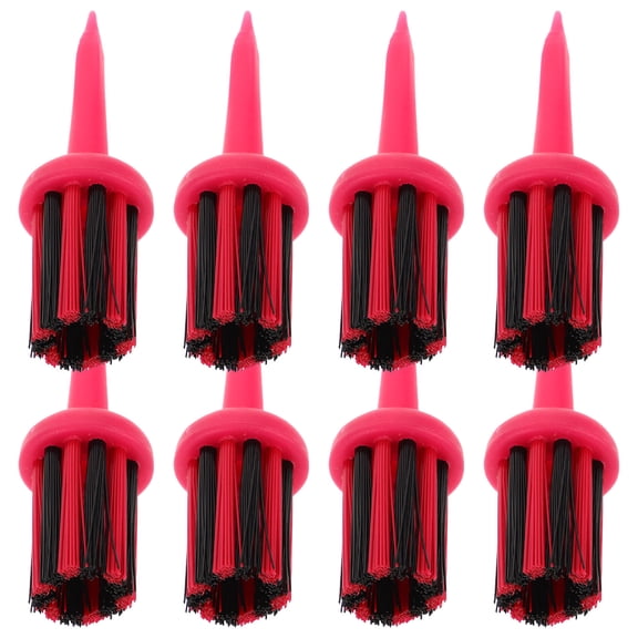 ADDHAT 8Pcs Durable Plastic Golf Brush Tees for Outdoor Golf Use and Ball Holder