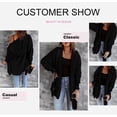 thumbnail image 3 of Women's Cardigan Sweater Cotton Button-Down Long Sleeve Oversized Cardigans,Black,XX-Large, 3 of 5