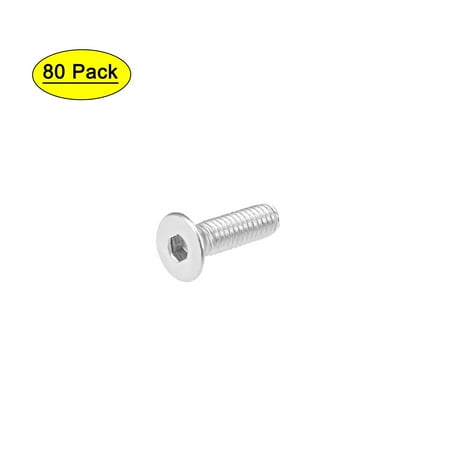 

Uxcell M4x12mm Flat Head Machine Screws Inner Hex Screw 304 Stainless Steel Fasteners Bolts 80 Pack