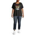 thumbnail image 2 of Holiday Time Women's Plus Size Festive Short Sleeve Crewneck T-Shirt, 2 of 6