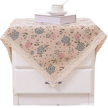 Zhuge Square Tablecloth,Nightstand Tablecloth,Side Table Cover,Table Cloth for Bedside Table/Nightstand/Night Table/Tea Table/End Table/Dressers,Table Dustcover Doilies for Furniture ( khaki)