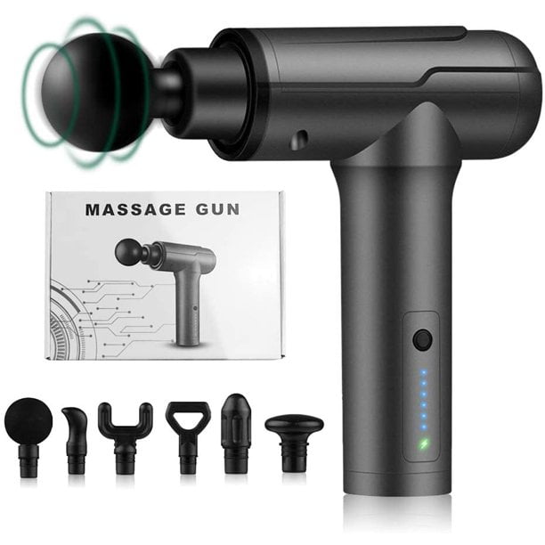 Kiir Massage Gun Deep Tissue Massager Electric Handheld Percussion Muscle Cordless Portable Professional Massage Drill for Athletes Body Massage Pain Relief