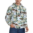 thumbnail image 2 of Naloa Mallard Ducks And Roses Men's Casual Hooded Collar Drawstring Hoodies Pullover Sweatshirts Casual Long Sleeve Shirts-4X-Large, 2 of 7