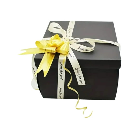 Birthday Surprise Explosion Gift Box, Creative Wedding Candy Box with Multi-Layer Folding Design, Black 5-Layer
