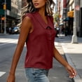 thumbnail image 4 of Womens Sleeveless Button Down Shirt Solid V Neck Baisc Top Casual Tank Tops Classic Collared Blouses Blazer Vest, 4 of 6