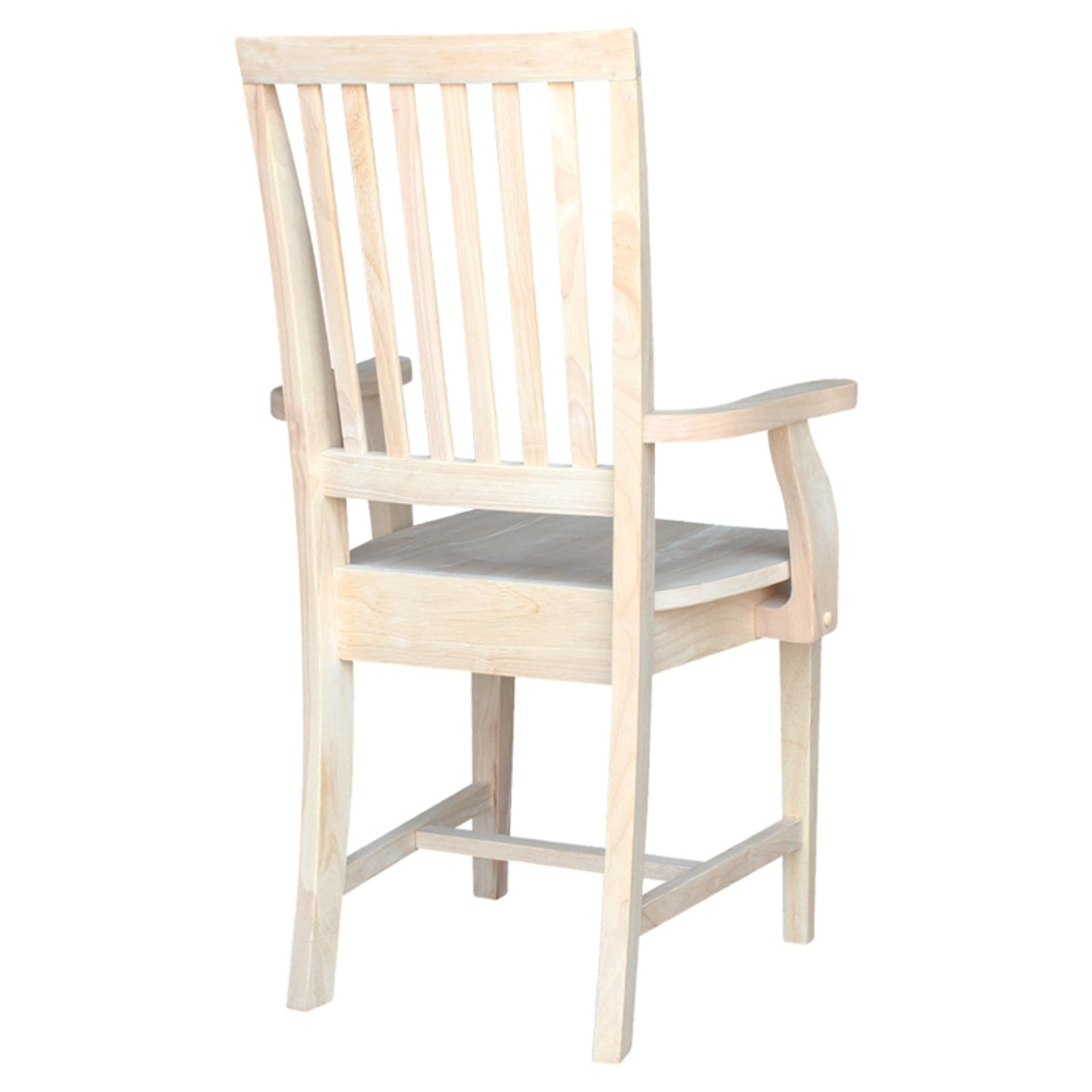 International Concepts Mission Wood Dining Chair with Arms, Unfinished