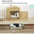 thumbnail image 4 of Cat Litter Box Enclosure, Hidden Cat Litter Box Furniture Indoor Wood Cat House Rattan End Table with Drawer, Oak, 4 of 9