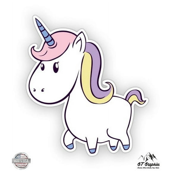 Baby Cute Unicorn - 3" Vinyl Sticker - For Car Laptop I-Pad Phone Helmet Hard Hat - Waterproof Decal