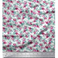 thumbnail image 1 of Soimoi Cotton Voile Fabric Flower & Leaves Watercolor Printed Fabric 1 Yard 42 Inch Wide, 1 of 3