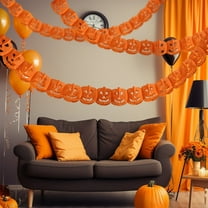 Christmas Decor Outside 300cm Halloween Thanksgiving Day 3 D Pumpkin Paper Honeycomb Pull String for Passageway Decoration Holiday Atmospheres Decorations