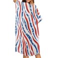 thumbnail image 4 of HELLHERO High Quality Fabrics Bathing Suit Cover Up for Beach Lightweight Long American Flag, 4 of 6