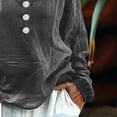 thumbnail image 7 of FAHXNVB Women's V Neck Cotton Linen Blouse Button Long Sleeve Loose Fit Shirts Lightweight Breathable Spring Summer Casual Tees Tops, 7 of 7