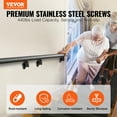 thumbnail image 2 of BENTISM 7 ft Wall-Mount Handrail Stair Railing Aluminum Alloy w/ Installation Kit, 2 of 9