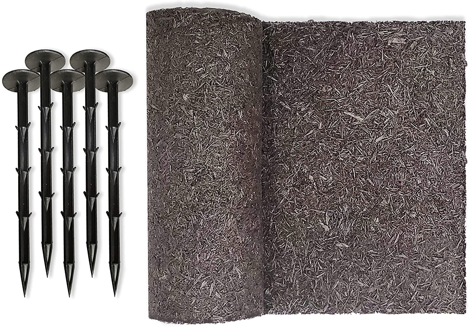 Buy Black Rubber Mulch Border for Landscaping, 8' L x 2' W Roll