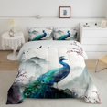 thumbnail image 2 of Homewish Floral Sakura Animal Peacock Bedding Comforter Set 2pcs for Adults Female Men Women,Japanese Style Twin Comforter Sets Microfiber,Chic Flower Cherry Blossoms Breathable Bedding Set, 2 of 8