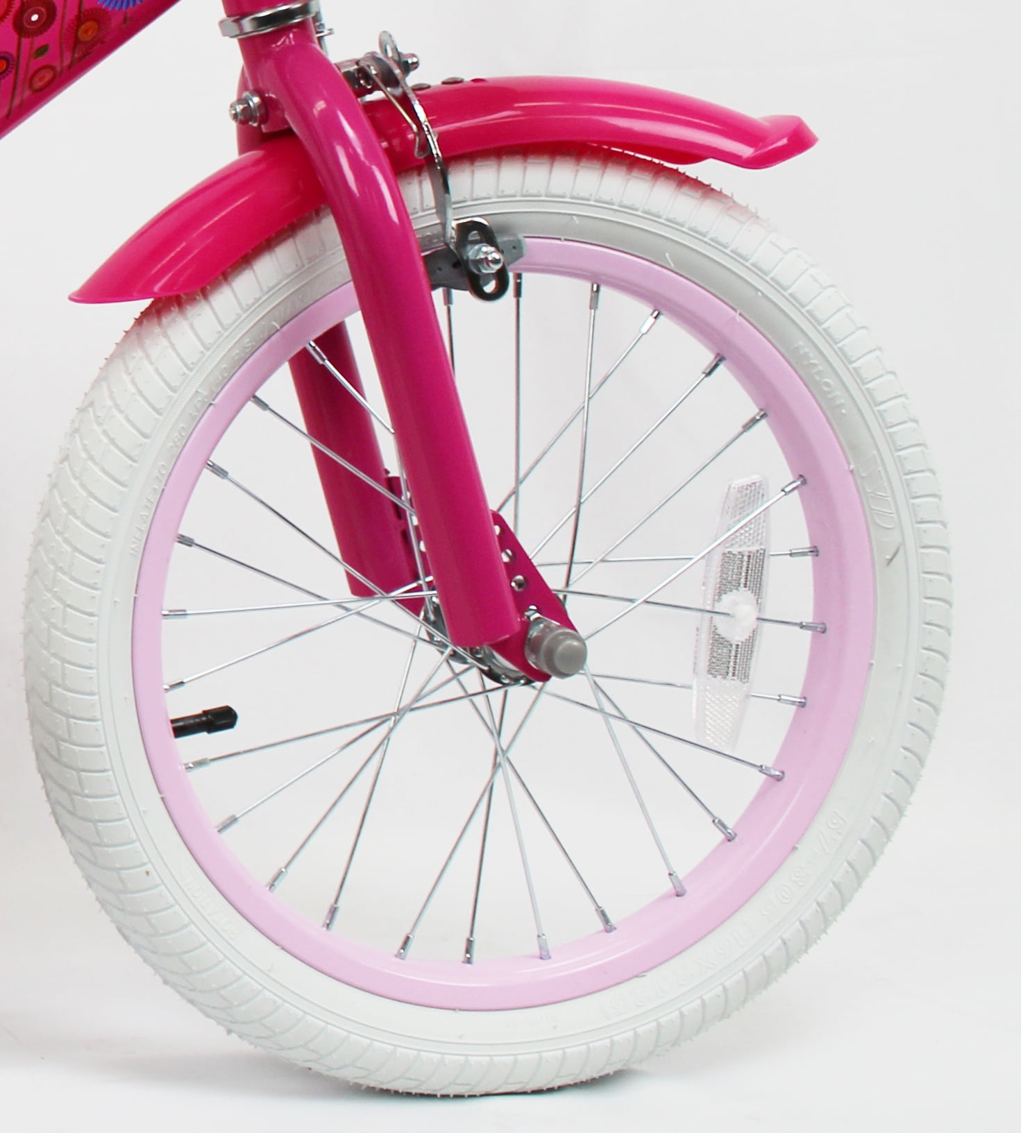 Micargi 16" inch Girl Kids Bike with Basket Girls with Training Wheels 4 5 6 7 Year Princess Toddler Barbie Pink
