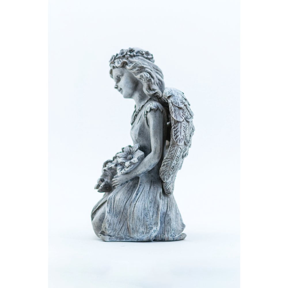 HI-LINE GIFT LTD. KNEELING ANGEL HOLDING FLOWERS