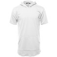 thumbnail image 1 of FashionOutfit Men's Basic Solid Kangaroo Pocket Short Sleeves Long Line Hoodie, 1 of 1