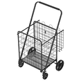 thumbnail image 6 of Extra Large Shopping Cart with Double Basket, Foldable Utility Grocery Cart Featuring 360° Swivel Wheels, Ideal for Groceries, Laundry and Daily Use, 6 of 11