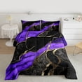 thumbnail image 2 of Homewish Watercolor Marble Women Full Size Comforter Sets, Purple Marbling Artwork Bedding Comforter Set, Modern Fashion Abstract Reversible Bedding Sets, Lightweight Room Decor, 3 Pieces, 2 of 8