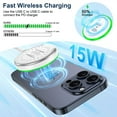 thumbnail image 5 of Magnetic Wireless Charger Phone Charger, 15W Fast Wireless Charging Pad with Stand, Cordless Charger Station with C to C Charging Cable, Compatible for iPhone Samsung Android, White, 5 of 9