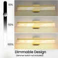 thumbnail image 5 of Gold Bathroom Light Fixtures 24 inch Dimmable Metal Wall Sconce Fixtures Over Mirror LED Vanity Light Bar for Restroom Mirror 3000K Warm White Light, 5 of 8