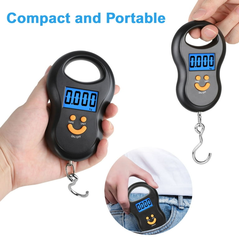 110lb/50kg Digital LCD Weight Scale, EEEkit Portable Luggage Scale,  Handheld Electronic Hanging Hook Scale