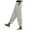 Grey, variant on Women Casual Stripe Print Harem Pant Waist Button Pants Summer Loose Trousers